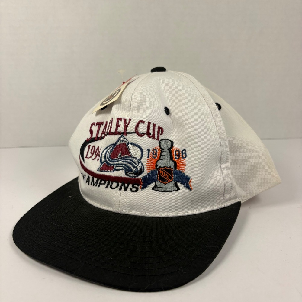 Twins Enterprise Colorado Avalanche Hat Mens OSFA White 1996 Stanley Cup Champ